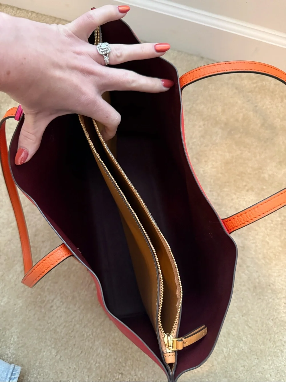 Tory Burch Perry Color-Block Triple-Compartment Tote